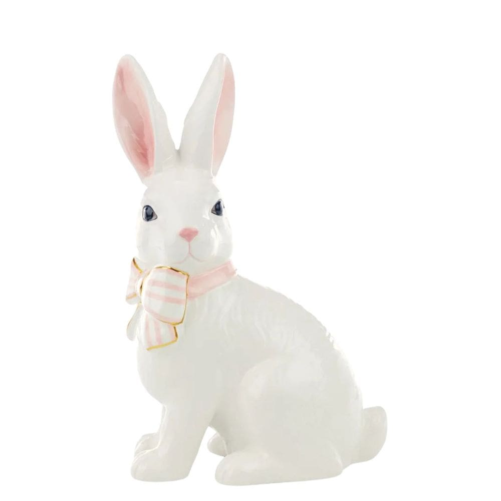 Coelho De Pascoa Cerâmica Clássica De Gravata Rosa 1067888 29x18cm 1Unid
