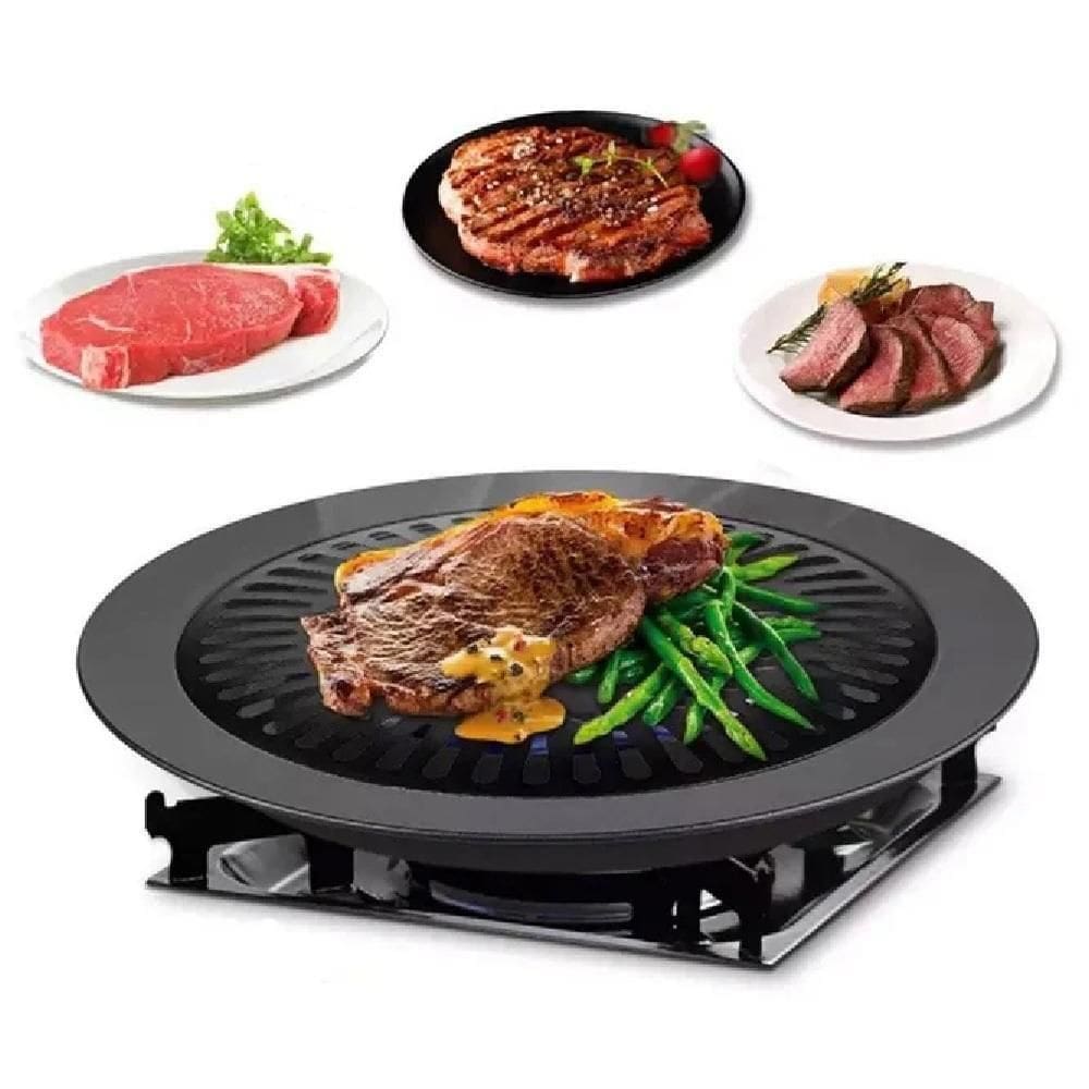 Churrasqueira Oriental Grill Antiaderente Para Fogão Com Grelha Sem Fumaça