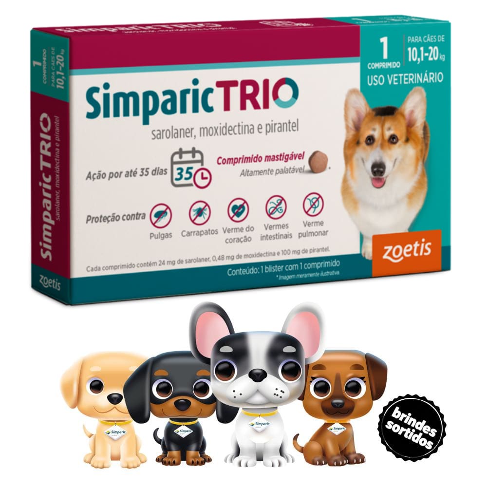Simparic Trio Cães 24Mg C/ 1 Comprimido + Surpresa