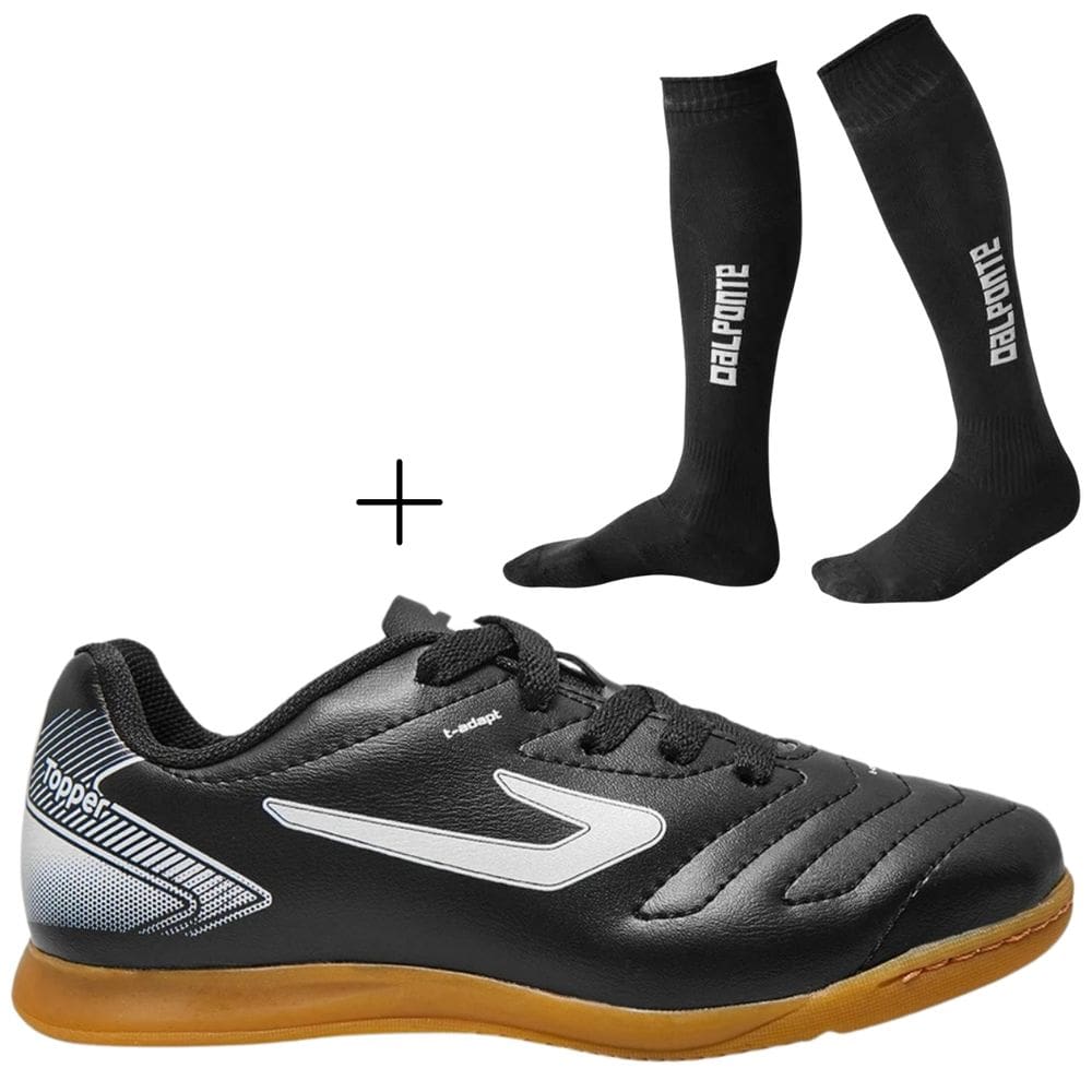 Kit Chuteira Futsal Topper Cup VII+ Meião De Futebol Dalponte Profissional