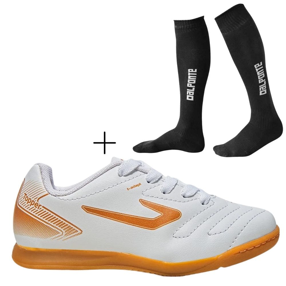 Kit Chuteira Futsal Topper Cup VII+ Meião De Futebol Dalponte Profissional