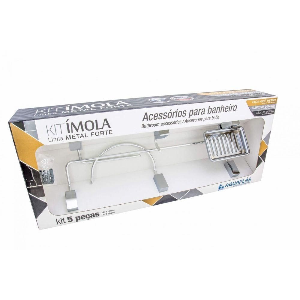 Kit De Banheiro Linha Imola 5 Peças Cromado