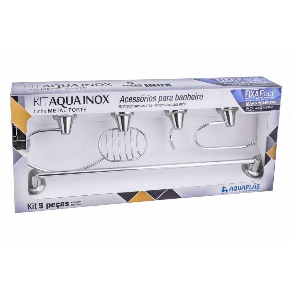 Kit De Banheiro Linha Aquainox 5 Peças