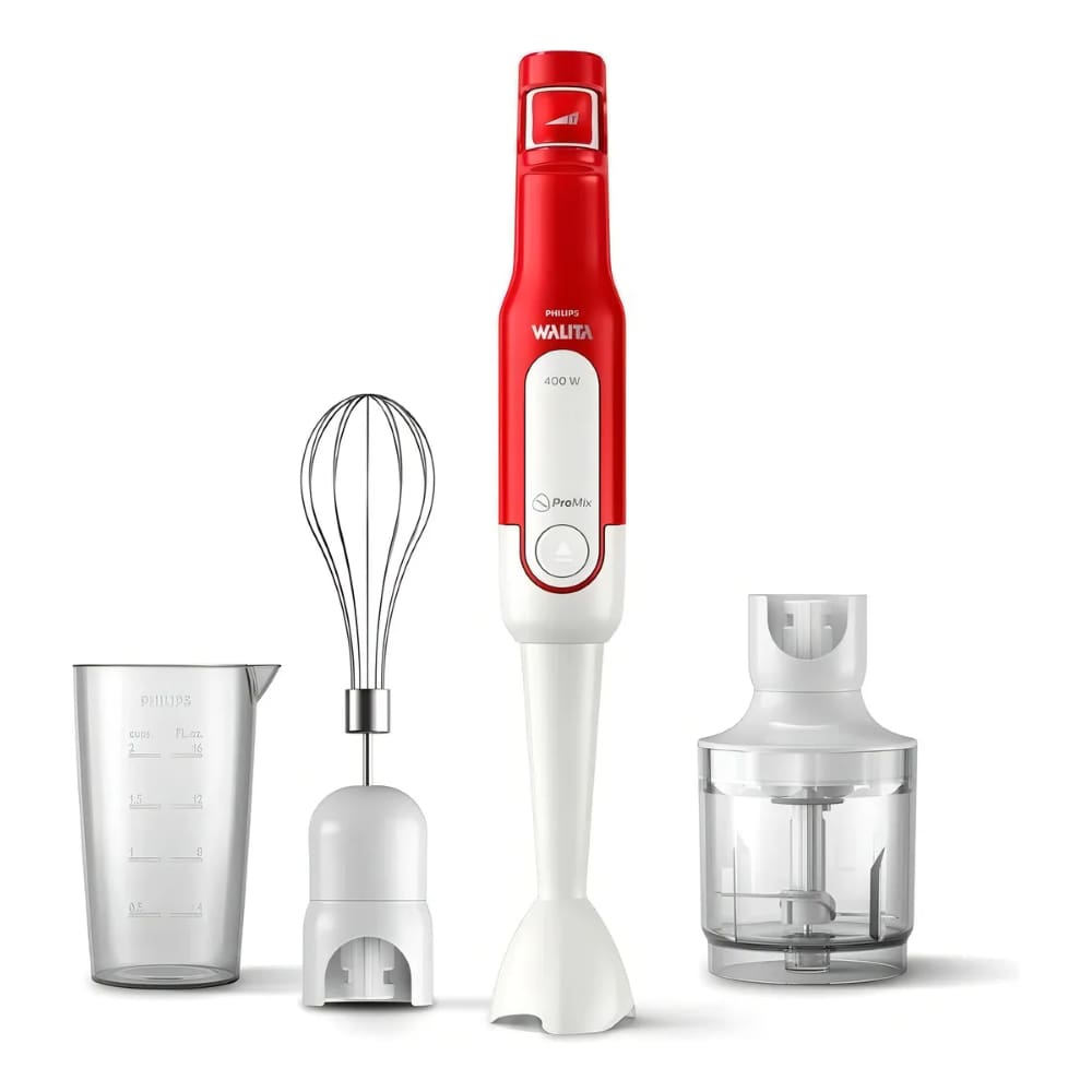 Mixer Philips Walita Ri262242 400w 3 Em 1 Vermelho e Branco