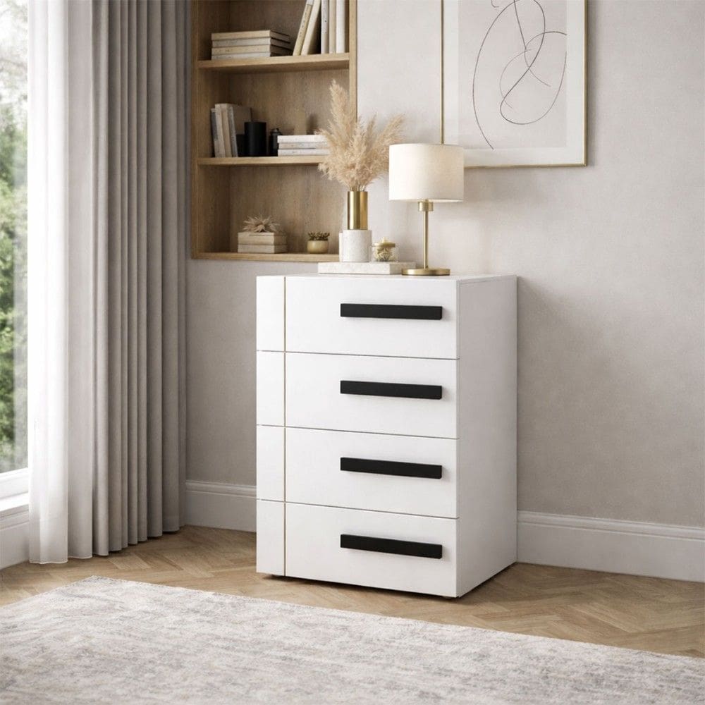 Gaveteiro Lisboa 4 Gavetas Branco - Politorno