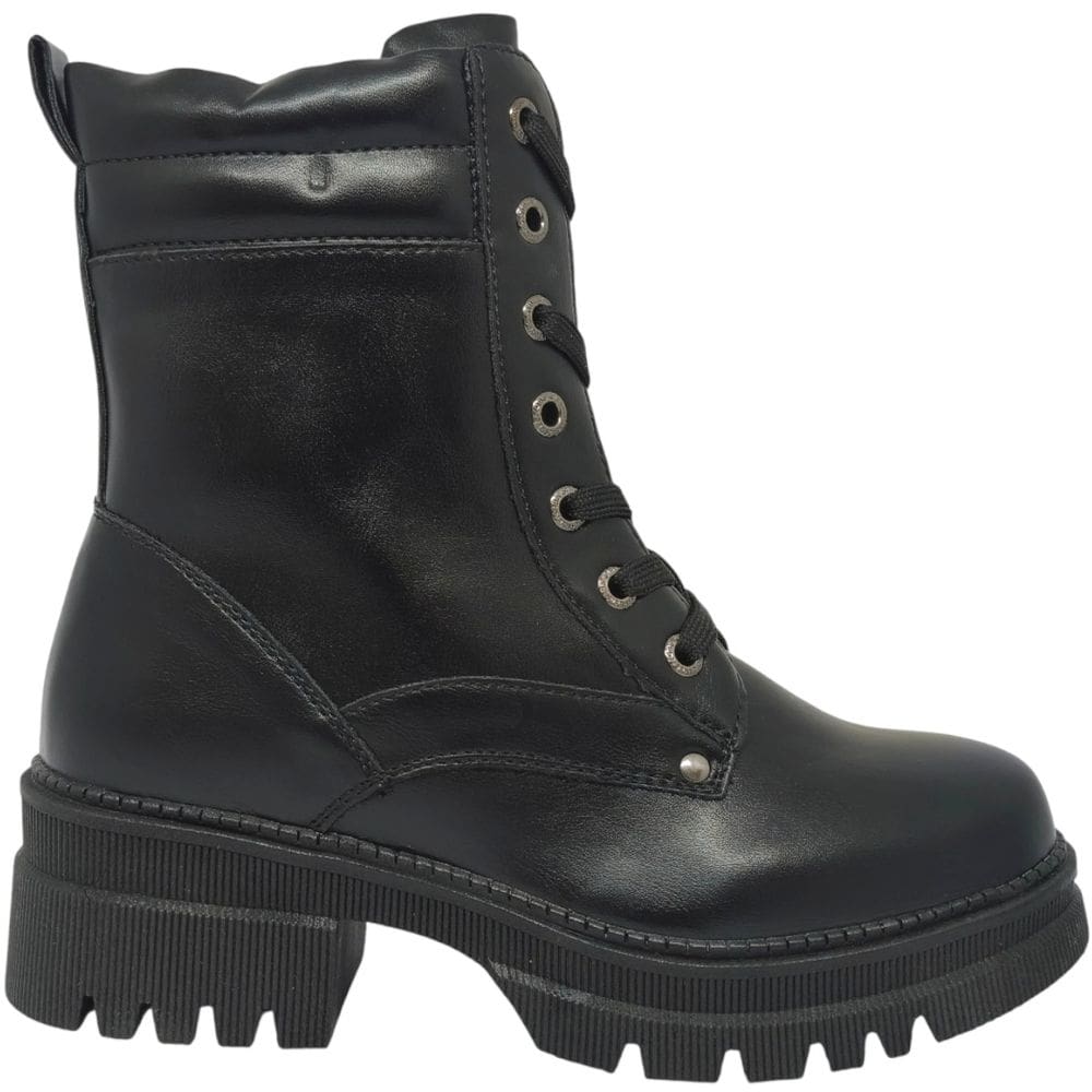 Bota Coturno Feminina Dia a Dia Passeio Fechamenbto em Zíper Cano Médio Salto Baixo Bico Redondo Mooncity 72270