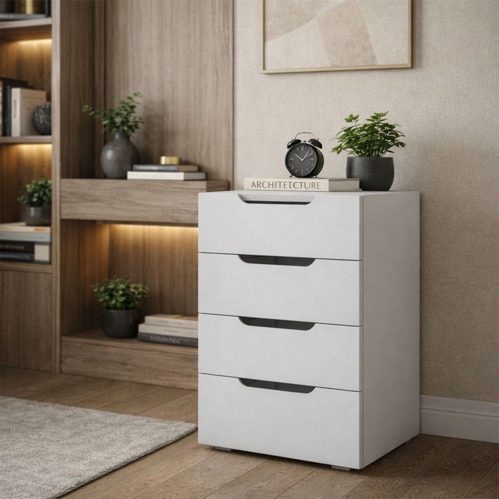 Gaveteiro Madri 4 Gavetas Branco - Politorno