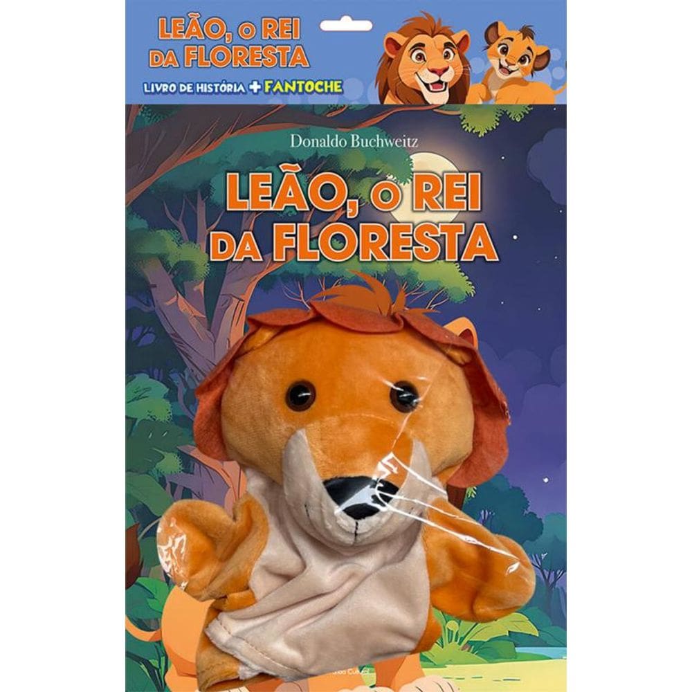 Leão, o rei da floresta - Livro de história + Fantoche