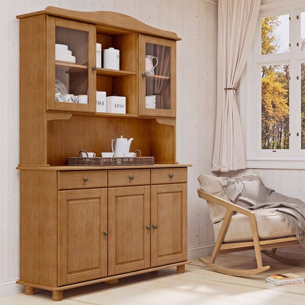 Cristaleira Rubi 5 Portas e 3 Gavetas - Finestra Móveis - Marrom