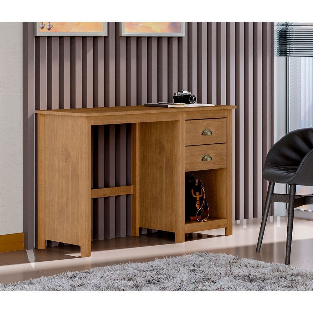 Escrivaninha Topázio 2 Gavetas - Finestra Móveis - Marrom