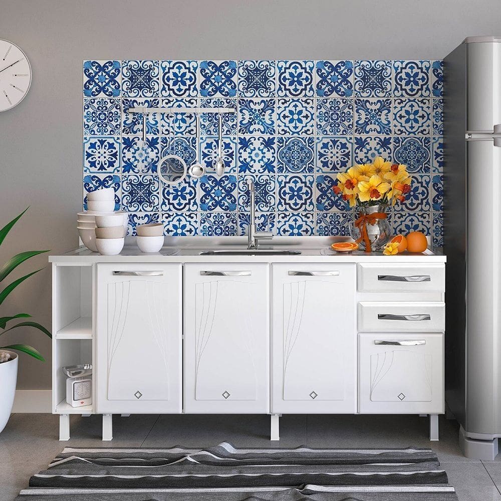 Balcão de Cozinha Aço 180cm para Pia Star New Branco