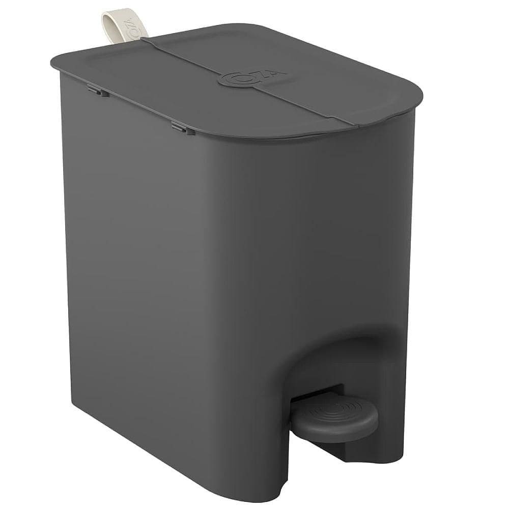 Lixeira Borboleta com Pedal 6 Litros Cinza Chumbo com Alça 10660-0536 Coza Lixeira Borboleta C-