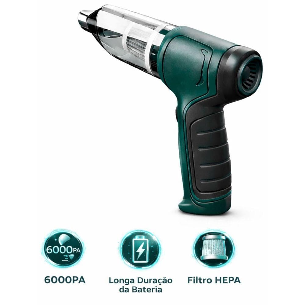 Aspirador Portátil Mini Com Filtro Hepa Lavável E Acessórios
