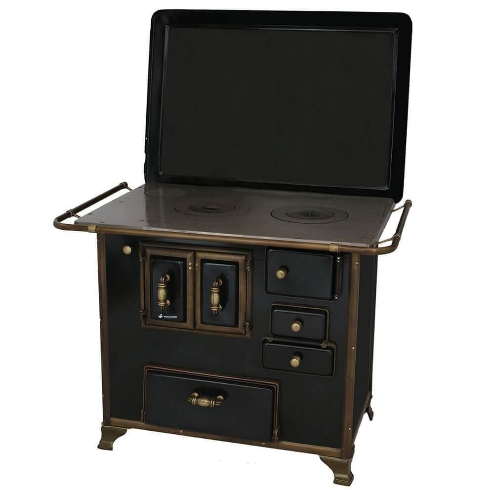 Fogão A Lenha Venâncio Barroco Preto Gabinete Nº03 Lado Esquerdo Com Tampa Fl3gbrcx