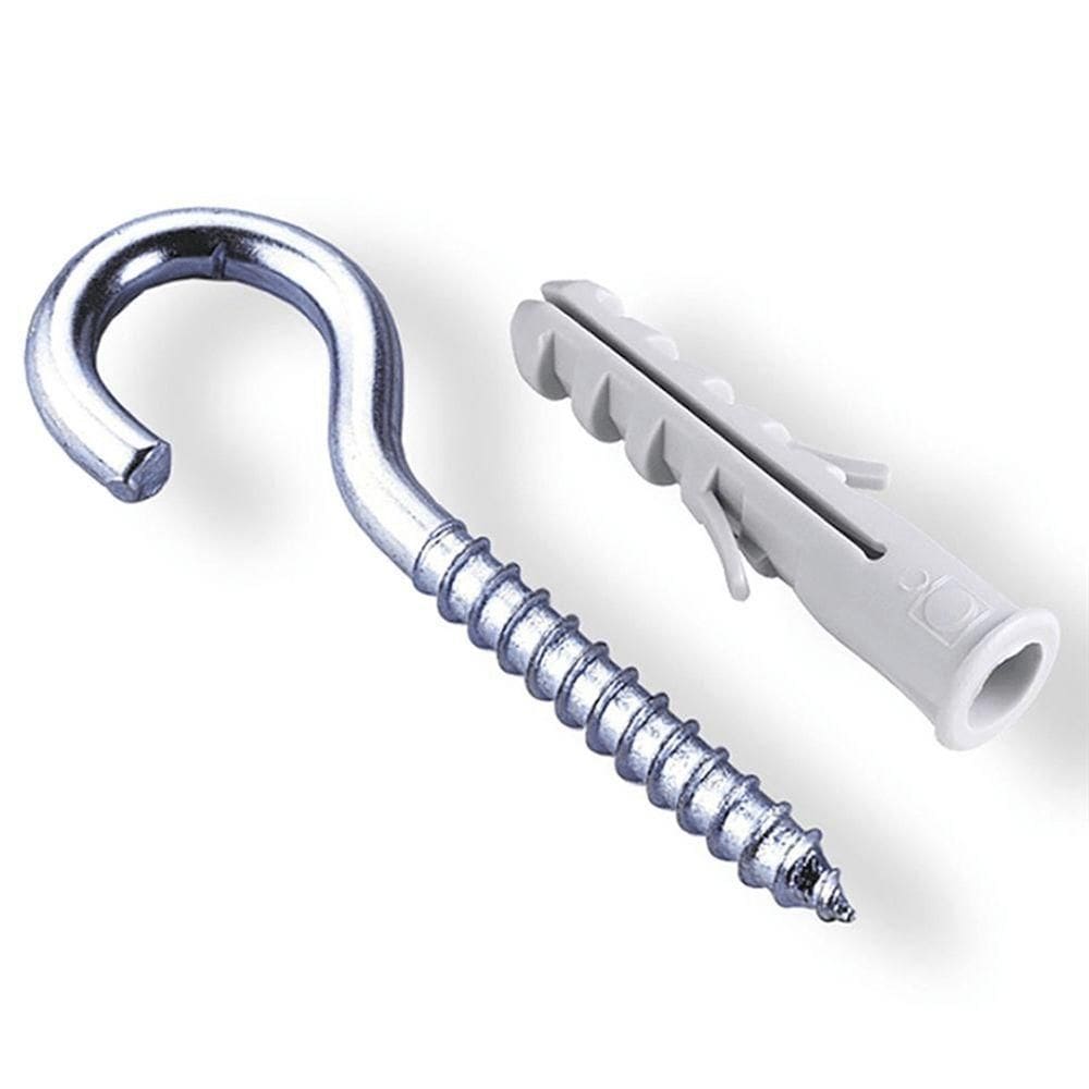 Bucha Nylon 10mm com Gancho Zincada 4,9x75 com 10 Peças Gan385 Fox Mix Bucha Nylon 10mm C-gan Zi