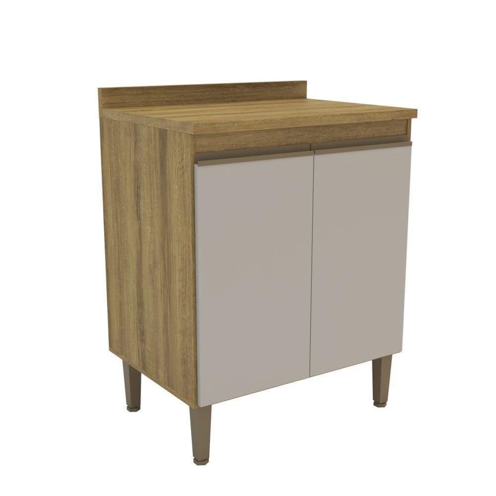 Balcão de Cozinha 2 Portas com Tampo Margarida 70cm Cor Marrom/Arenas - Mademóvel