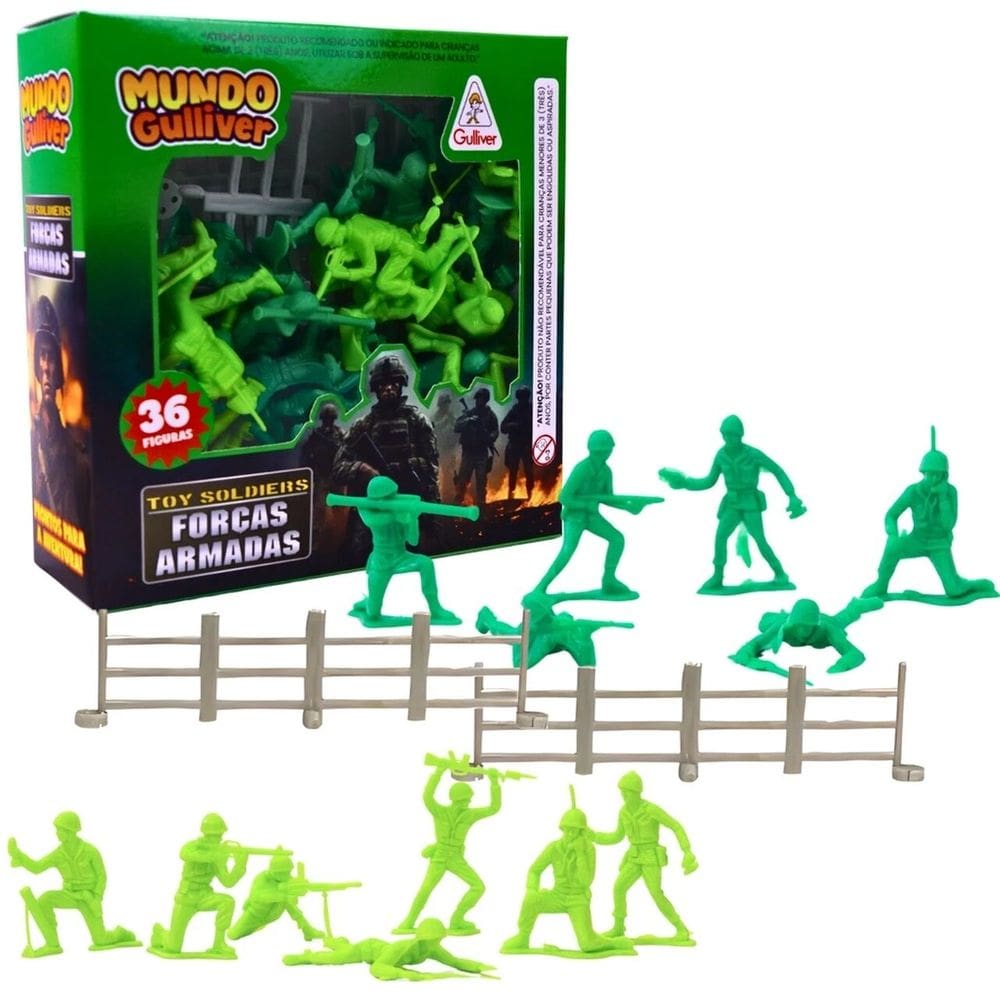Brinquedo Miniaturas Forças Armadas 36 Soldados Brasileiros - Guliver 0963