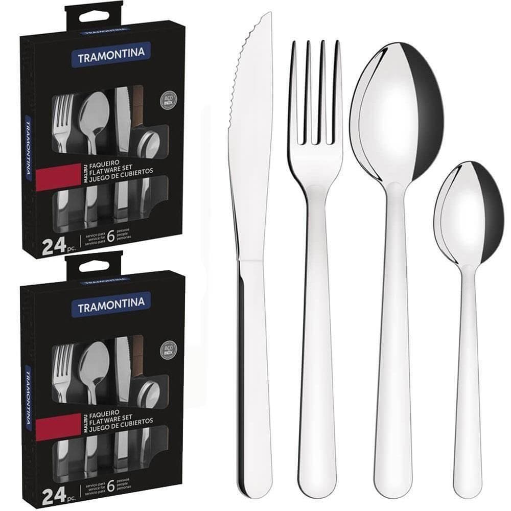 Faqueiro Tramontina Malibu Em Aço Inox 48 Peças 23798046