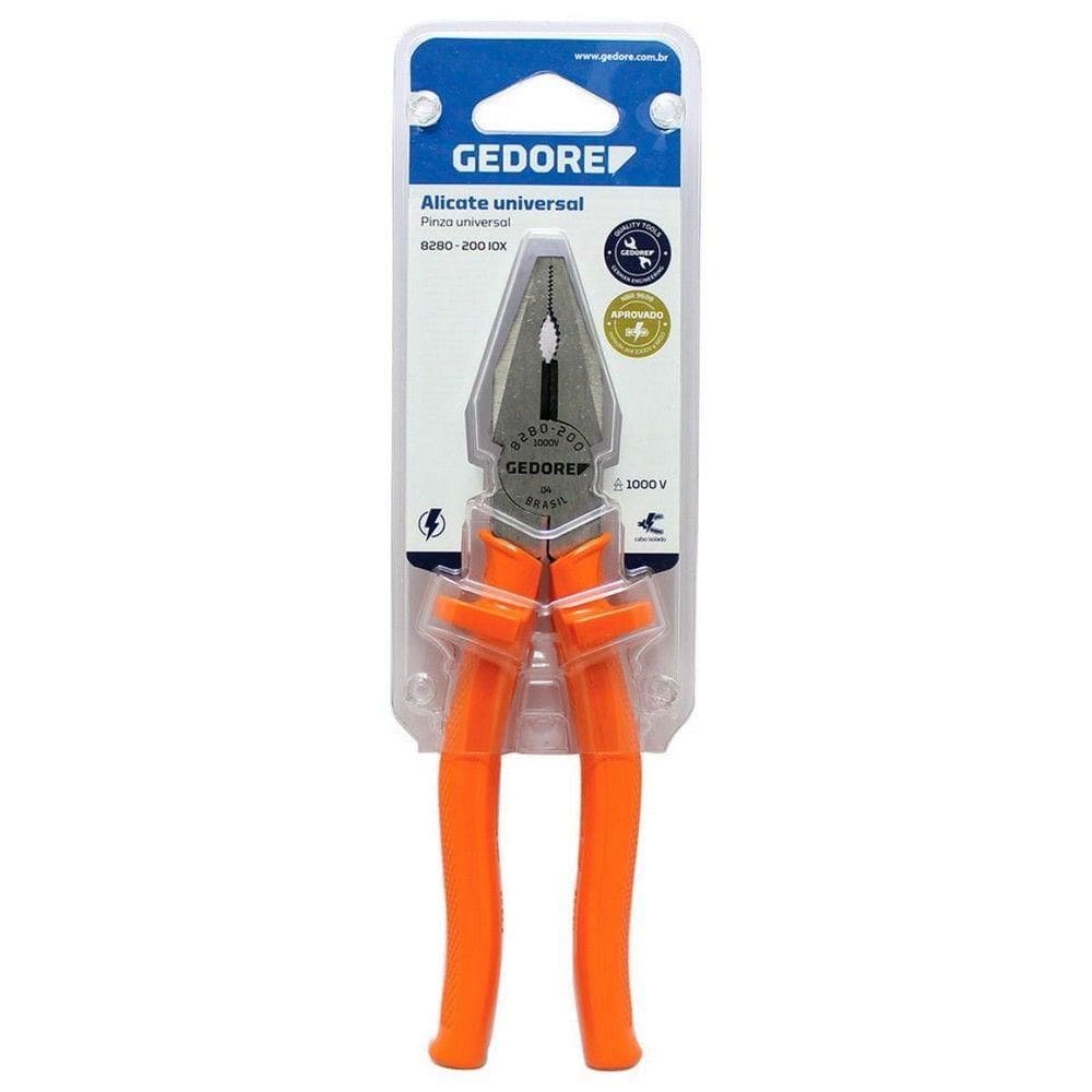 Alicate Universal 8” Cromo Vanádio Cabo Isolado 1000v 8280-200 Iox - Gedore