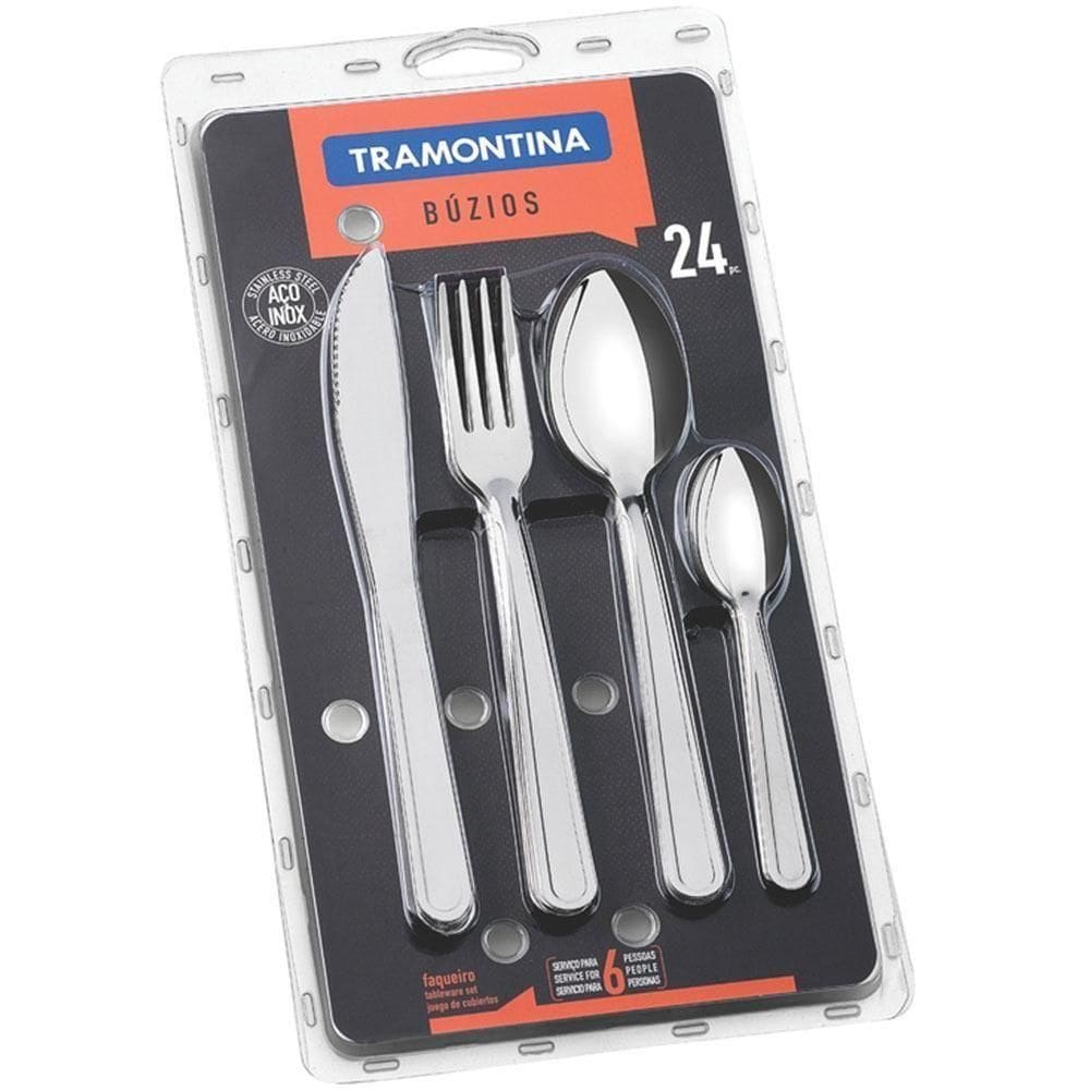 Faqueiro Tramontina 24 Peças Búzios Com Láminas E Cabos De Aço Inox 23799075