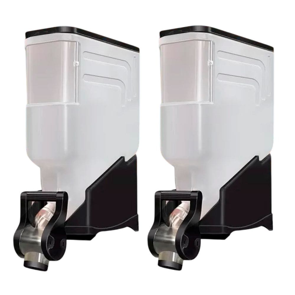 2 Módulos Dispenser Avulso 35 Litros ou 15 Kilos Armazenamento Ração Grãos Cereais Preto Silo Pet