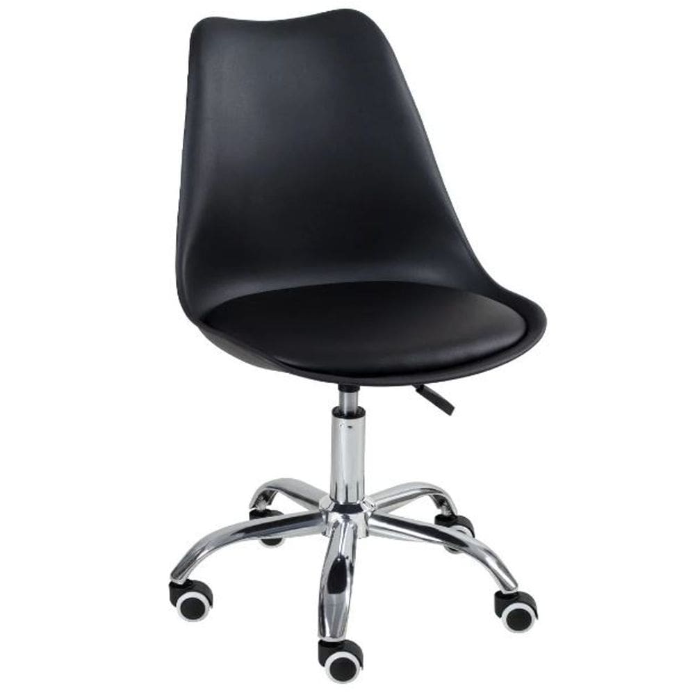 Cadeira Office Com Rodizio Giratória Saarinen - Preto
