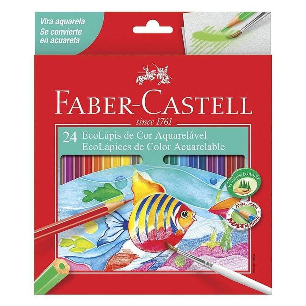 Lápis De Cor Ecolápis Aquarelável 120224g 24 Cores - Faber Castell