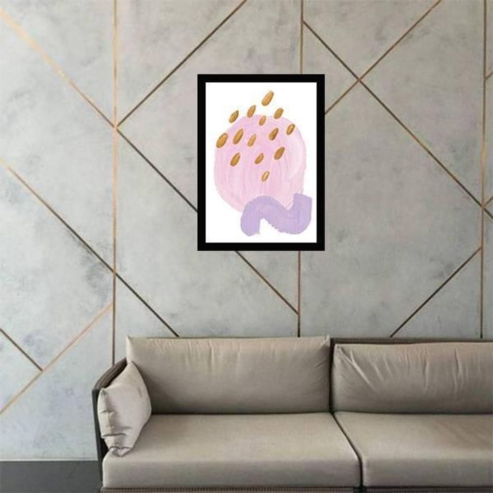 Quadro Abstrato Candie I 24X18Cm - Com Vidro - Madeira Preta