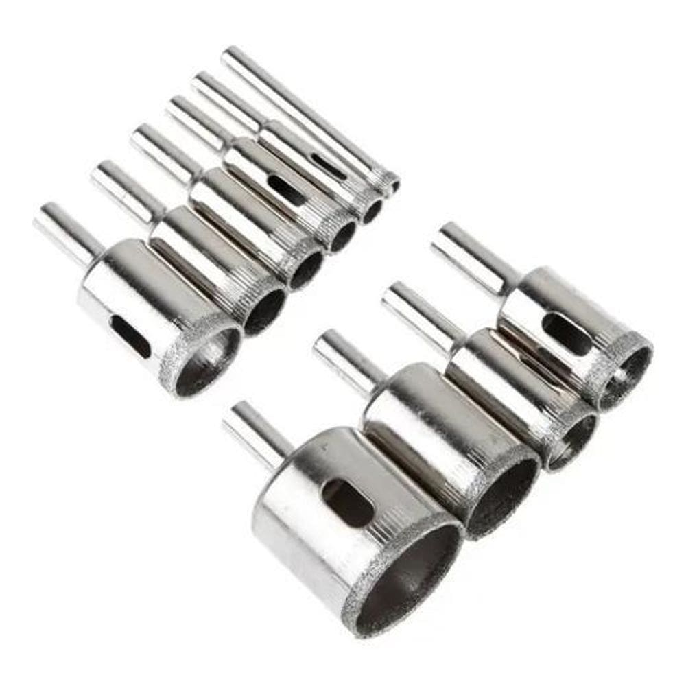 Kit 10 Brocas Diamantadas Corta Vidro Mármore Piso Cerâmica