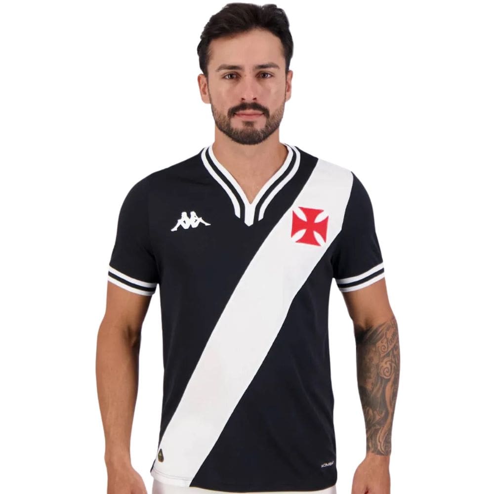 Camisa Vasco Kappa Kombat Home 1974 Masculina Escudo Bordado