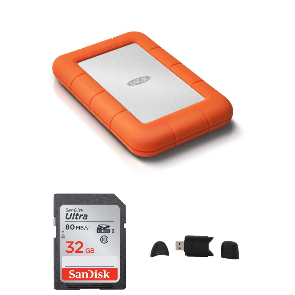 HD LaCie Rugged 4TB USB 3.0 com Kit de Cartão SD
