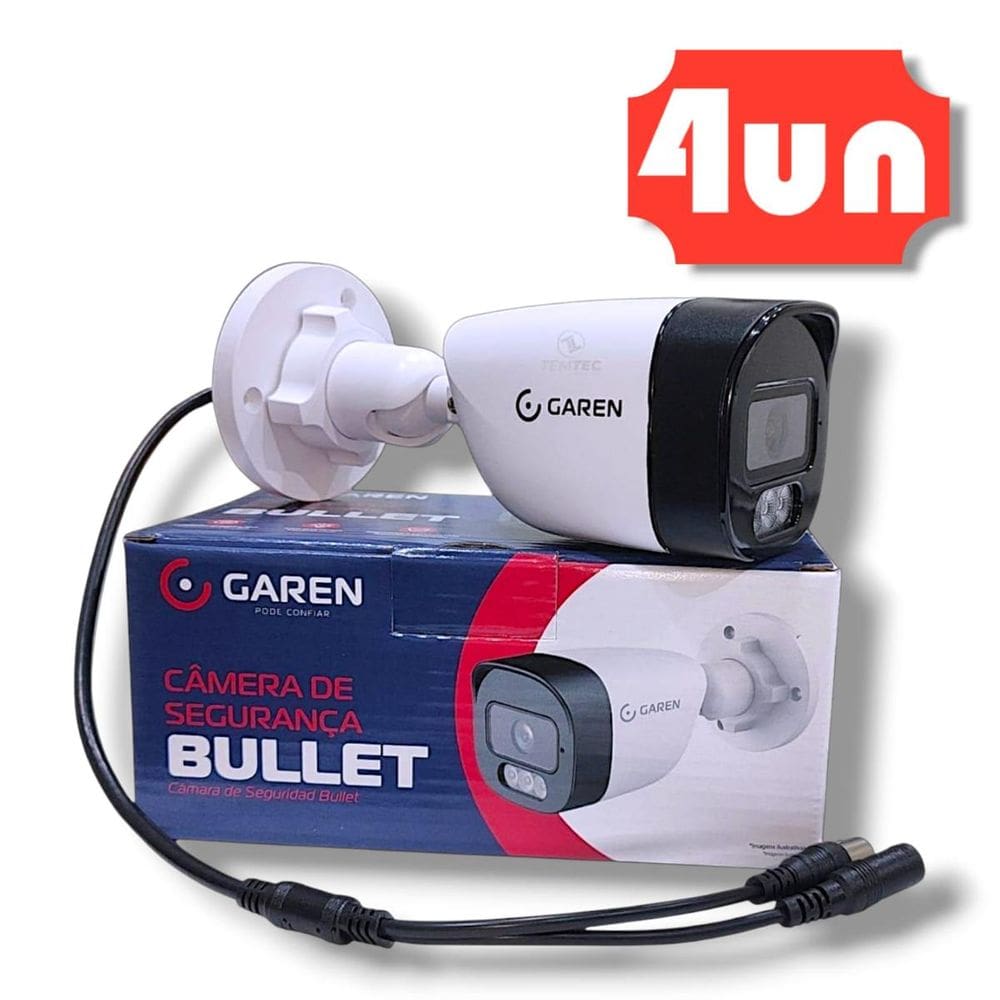 Kit 04 Câmera Segurança Bullet Full Hd colorida noite 2.8mm