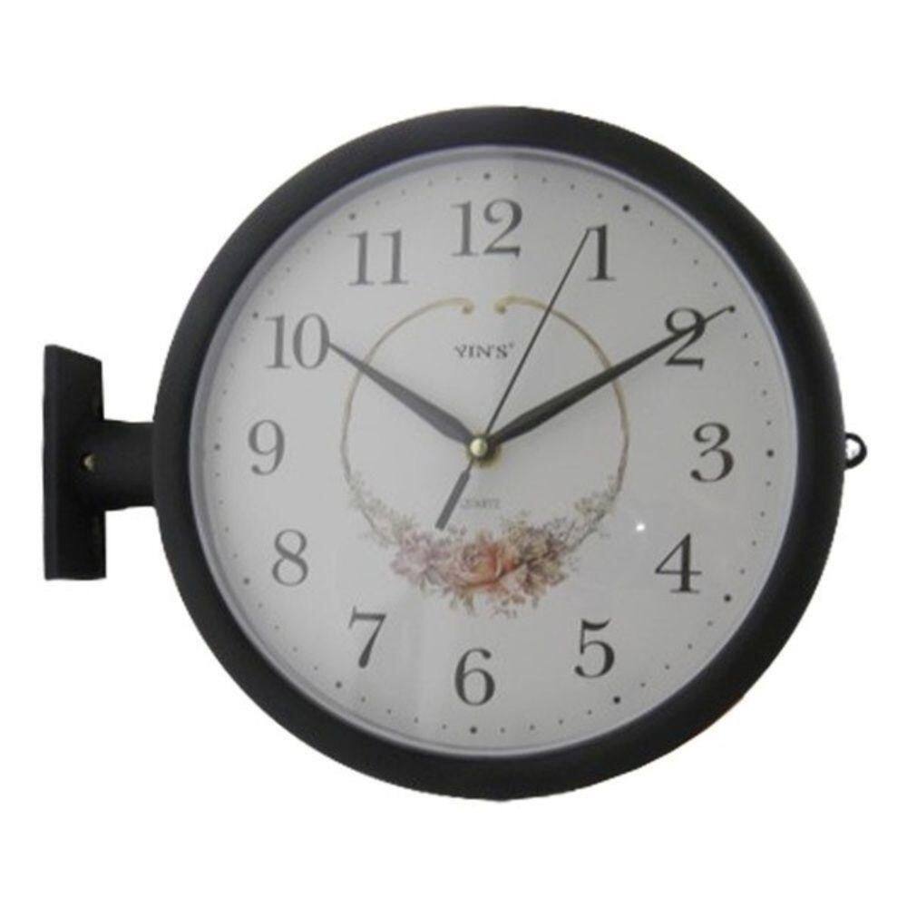 Relógio De Parede Retrô Preto Dupla Face Luxo Estação De Trem