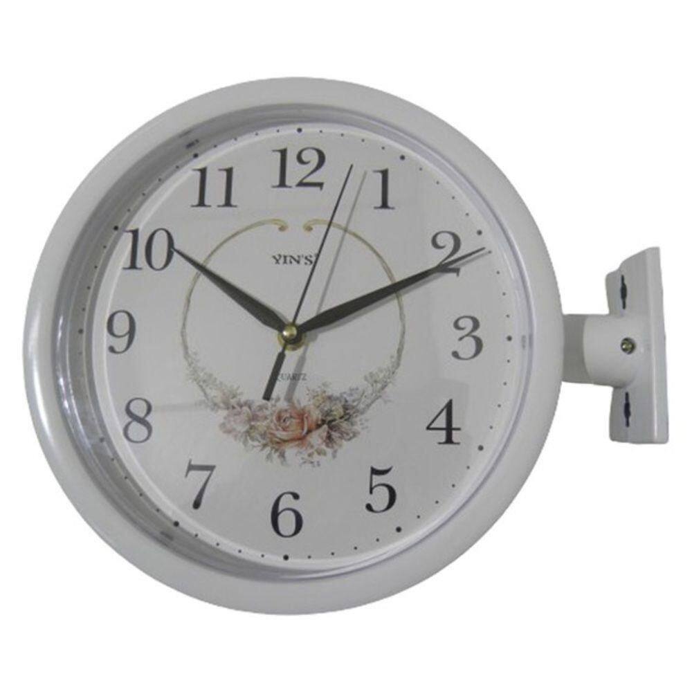 Relógio Vintage Dupla Face Decorativo Estação De Trem Branco Luxo