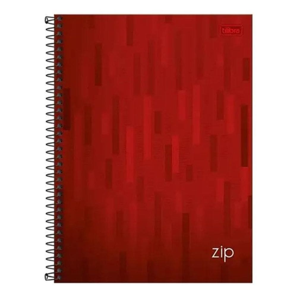 Caderno Espiral Universitário Zip Listras 10 Matérias Vermelho - Tilibra