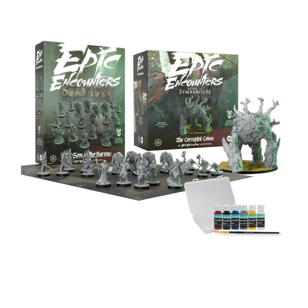 Epic Encounters: Ruínas de Symbaroum - A Joia na Tumba & O Colosso Corrompido com Kit de Tintas e Paleta Úmida (Pacote)