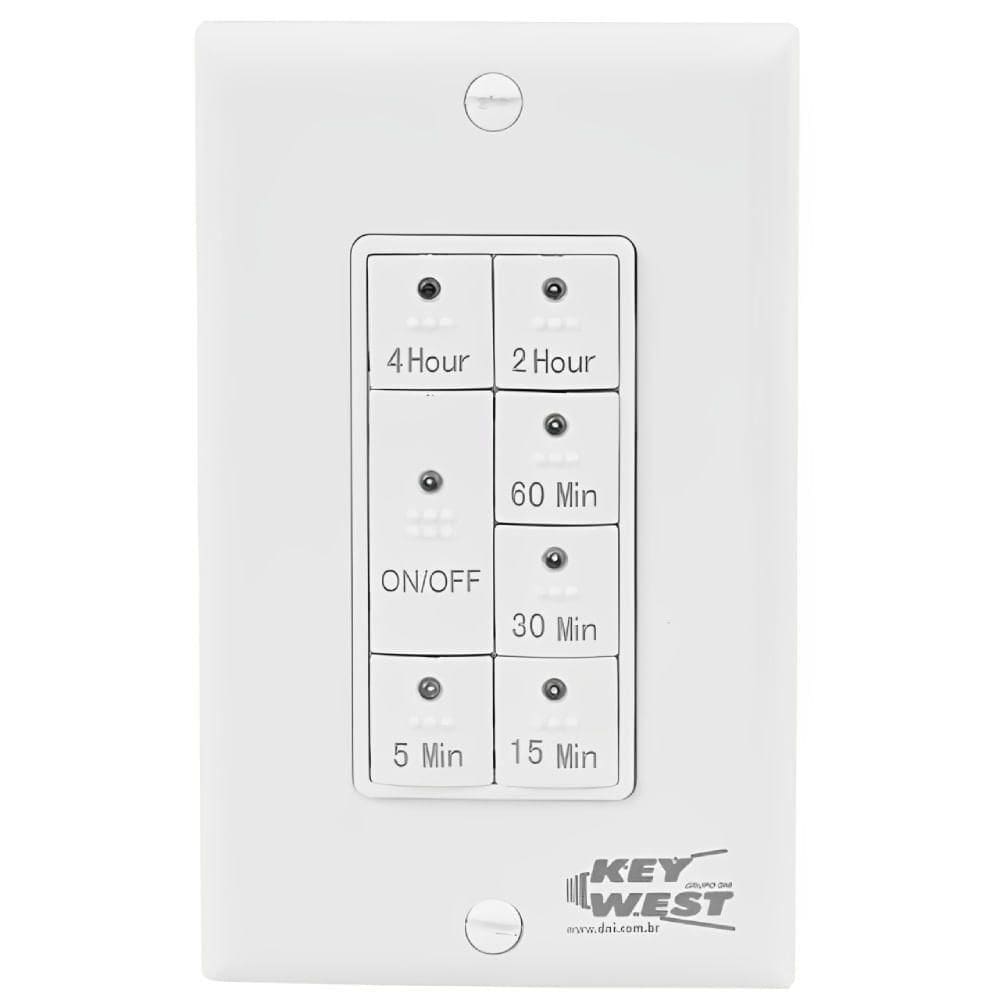 Temporizador E Interruptor Digital de Embutir 110 Volts Para Caixa 4x2 6605 Key West Temporizado