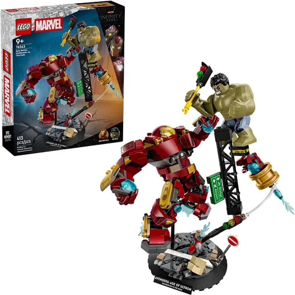 Lego 76343 Marvel Vingadores Era De Ultron - Batalha Épica: Hulkbuster Vs. Hulk  - 413 peças