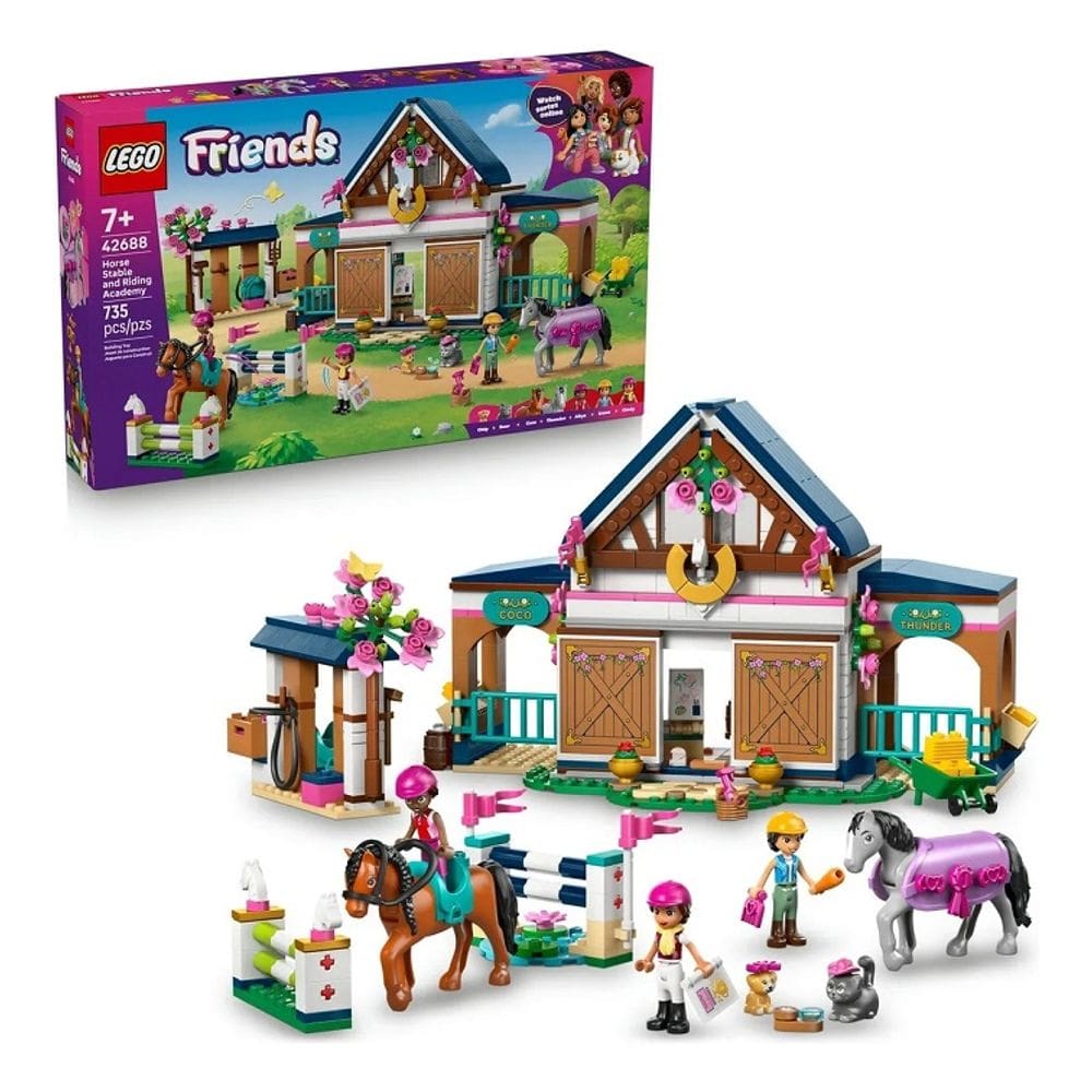 Lego 42688 Friends – Fazenda Estábulo E Academia De Equitação Cavalos  - 735 peças