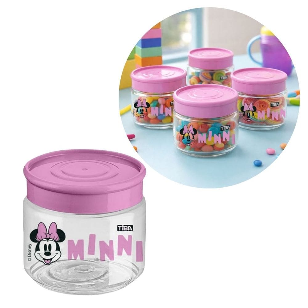 Mini Pote Multiuso Minnie Mouse 160ml Rosa BPA Free Licenciado Disney