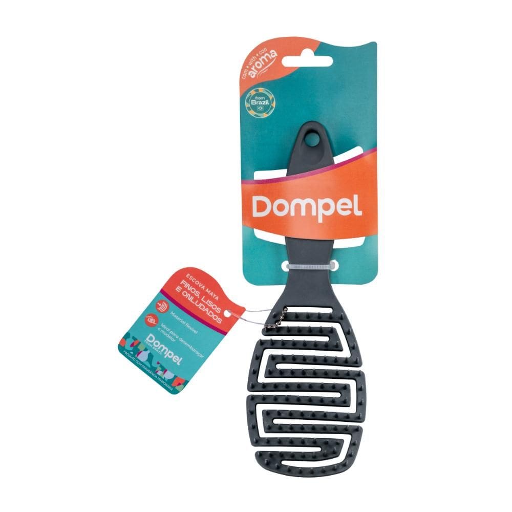 FULL | Dompel-F | 4015 CINZA | Escova Profissional de Cabelo Desembaraçar e Pentear Mágica MAYA Cor Cinza