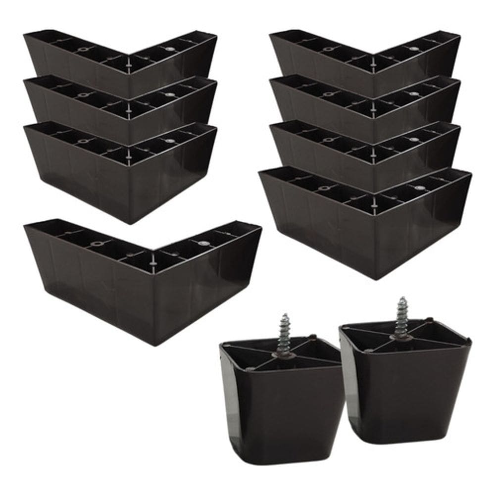Kit 8 Pé Cantoneira Lc Pvc 6cm Para Sofá (resistente A Água) Marrom-escuro