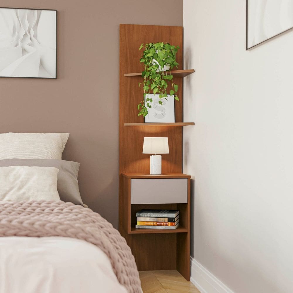 Mesa de Cabeceira Modular Direita/esquerda Arani Cabecasa Madeiraoriginals Cinamomo/Off White