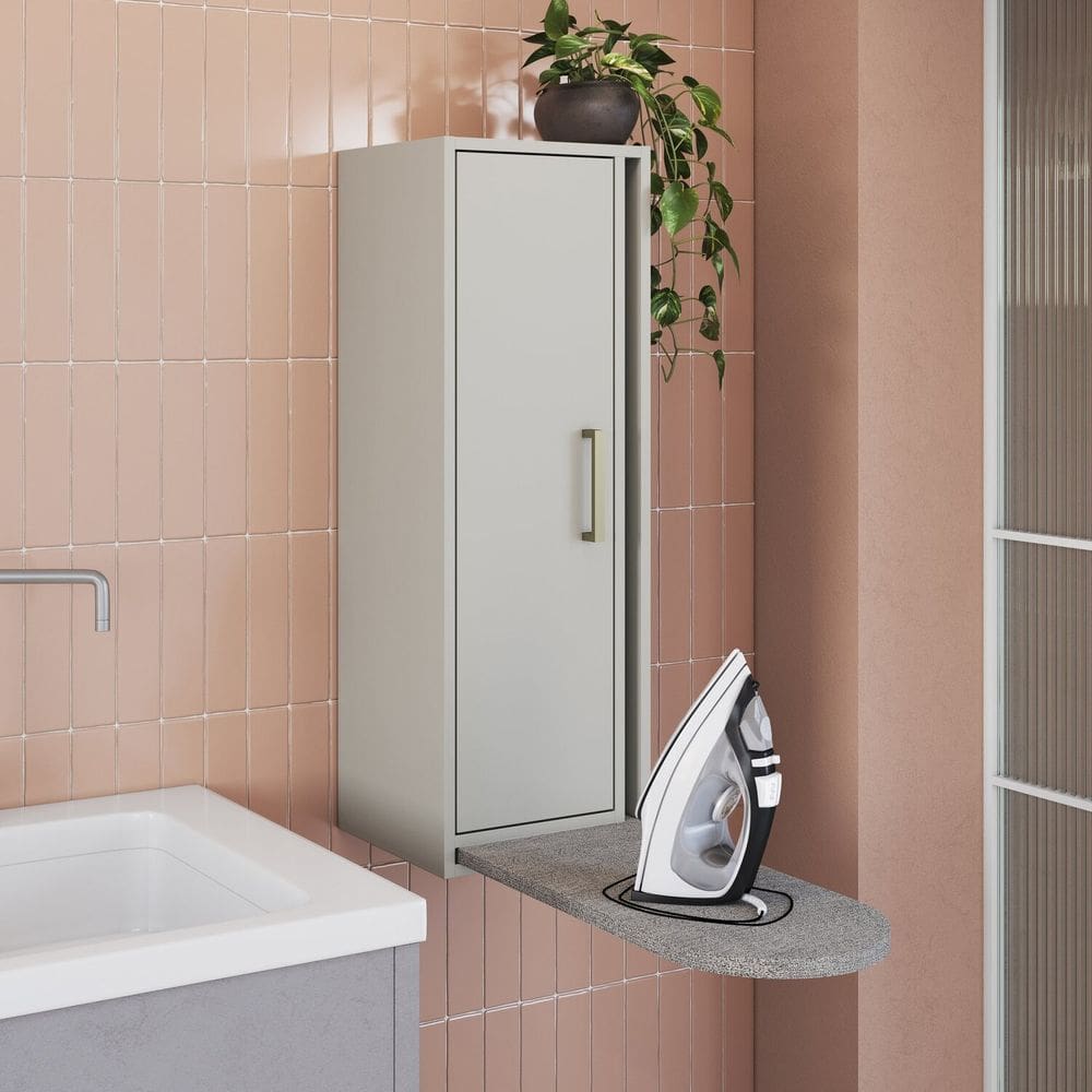 Armário Aéreo Multiuso para Área de Serviço com Tabua de Passar Roupa Assis Arenas