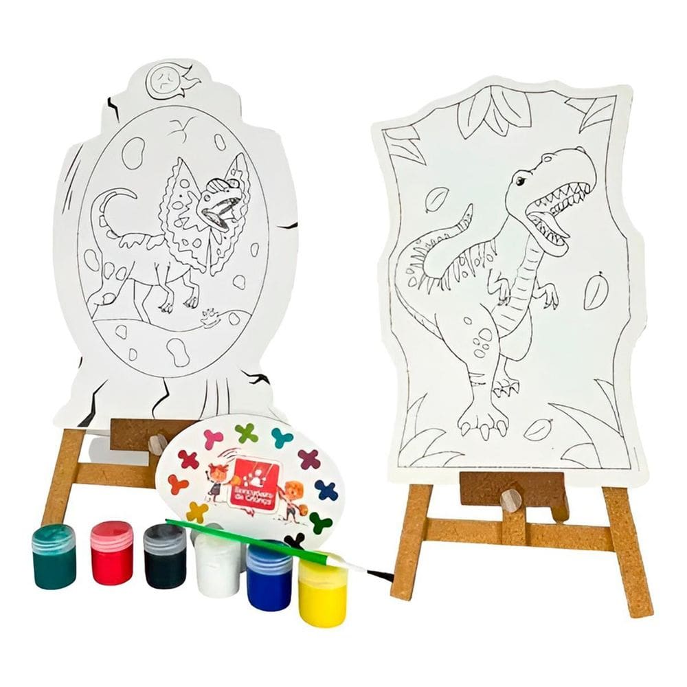 Brinquedo Kit Pintura Infantil Cavalete Avental