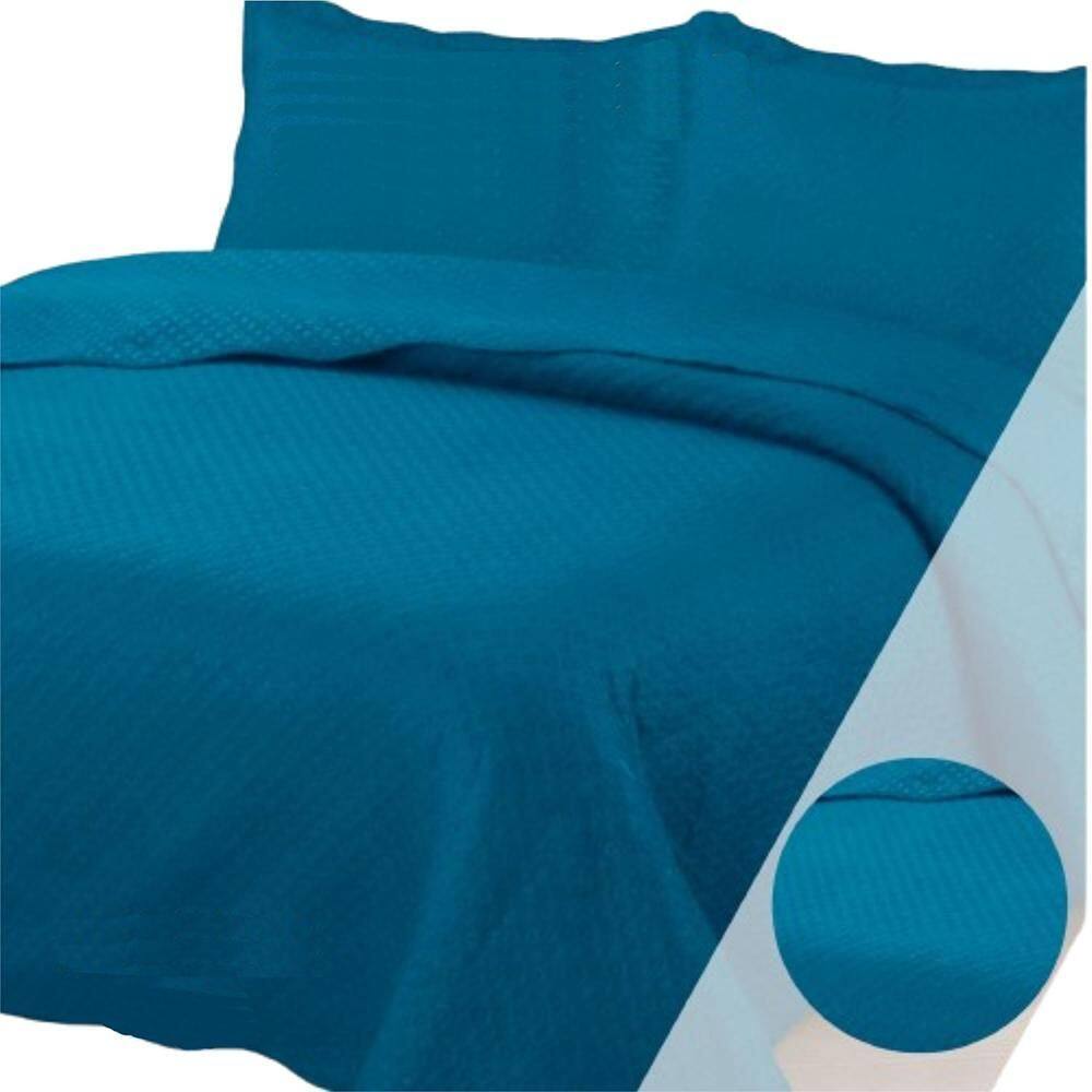 Colcha Queen Bouti Dupla Face 03 Peças - Azul Marinho