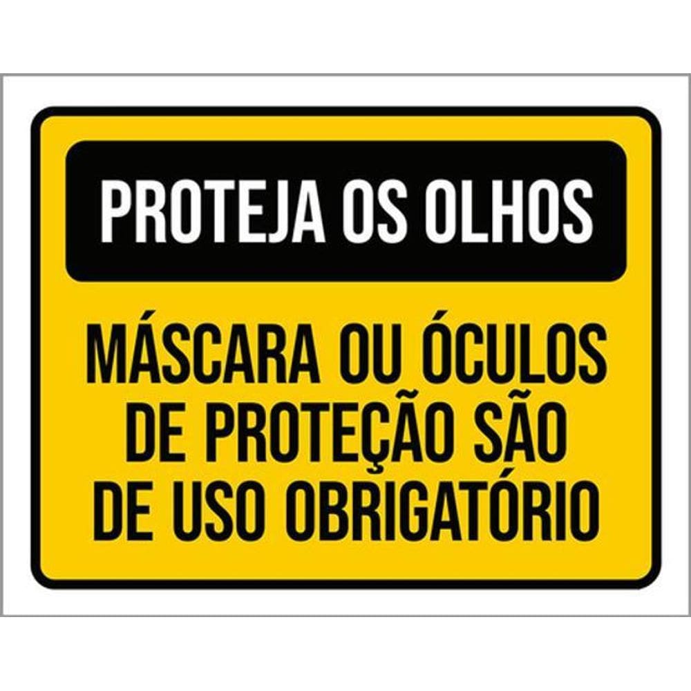 Kit 10 Placas Proteja Olhos Máscara Óculos Proteção