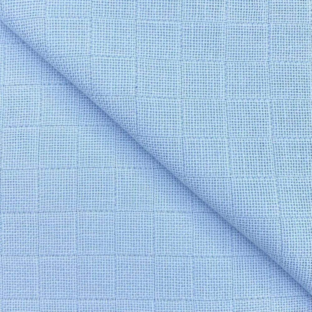 5 Metros De Tecido Fralda Quadriculada 100% Algodão Azul