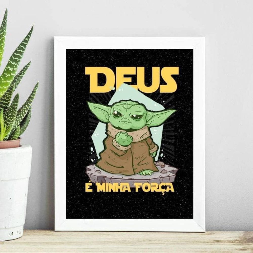 Quadro Deus É A Minha Força 24X18Cm - Com Vidro