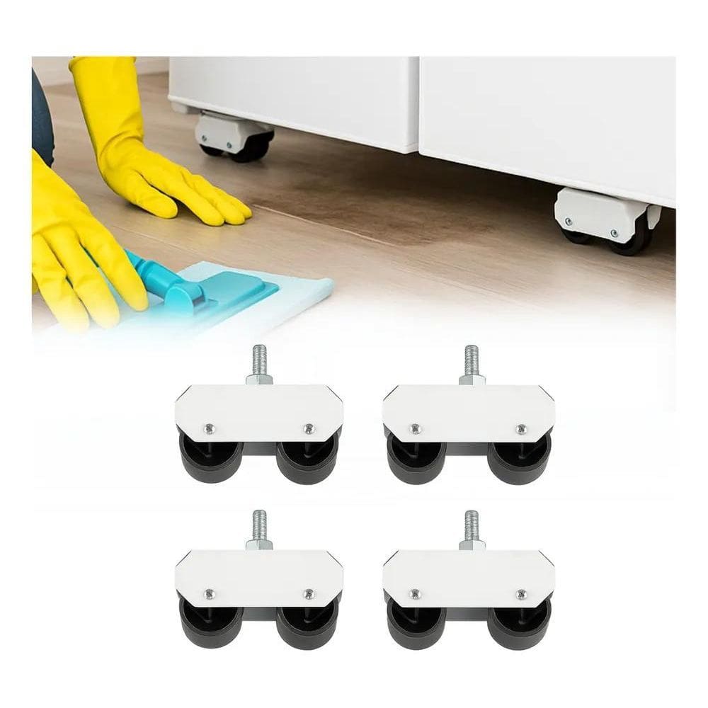 Kit 4 Pés Rodízio Fogão Geladeira Móveis Reforçado